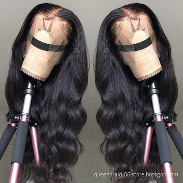 13x4 Lace Front Human Hair Wigs Body Wave Wigs Brazilian Virgin Human Hair Lace Wigs Pre Plucked with Baby Hair Natural Color